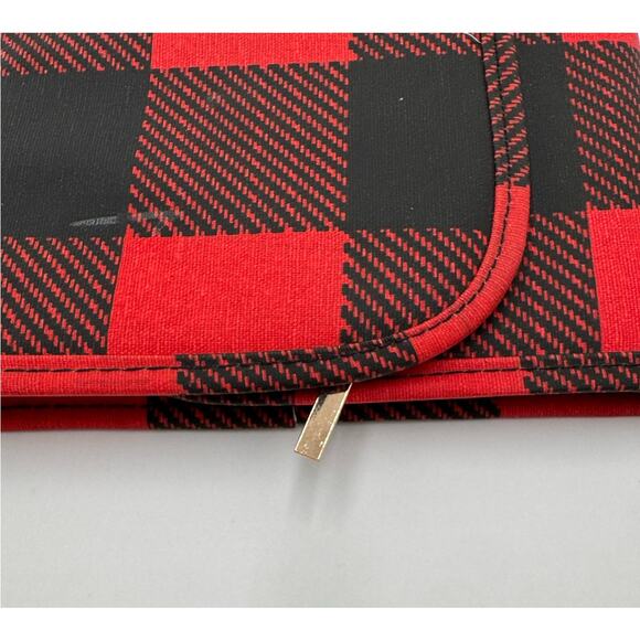 Jane Marie Jewelry Organizer Travel Buffalo with Hanger Plaid Red Black - Picture 3 of 9